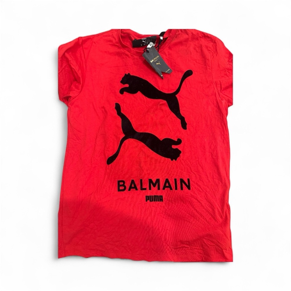 Balmain Red Short Sleeve Tee